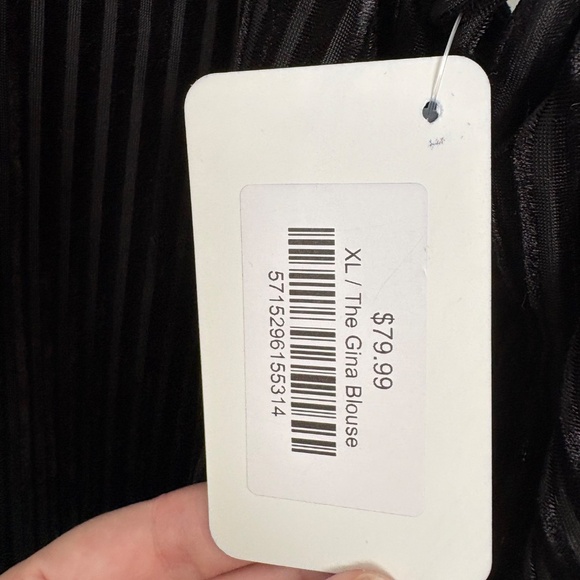 Kaffe black striped blouse - Picture 3 of 3